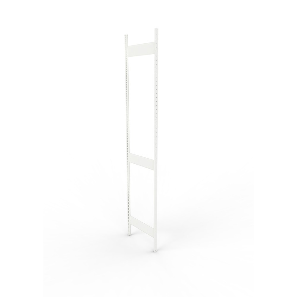Illustration du produit: Cadre à montants pour rayonnage à tablettes META, clinché, 2 espaces intermédiaires, H x l 3 000 x 600 mm, RAL 7035 gris clair