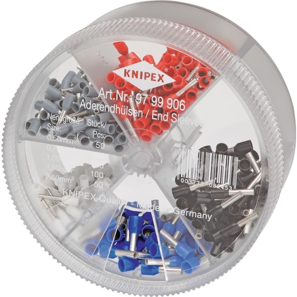N° de l'image du produit 2 : Boîte d’embouts de câble 400 pièces 0,5-2,5 mm² boîte en plastique KNIPEX