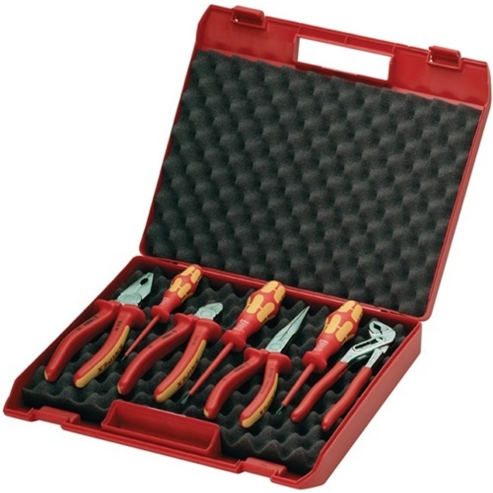 Illustration du produit: Jeu de pinces/jeu d'outils 7 pièces gaines multicomposant/revêt. plastique coffr