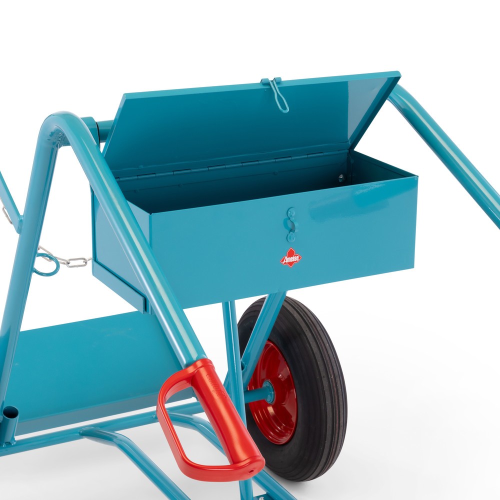 N° de l'image du produit 2 : Caisse à outils pour diable pour bouteilles en acier Ameise® 2 bouteilles, vide, couvercle verrouillable, HxlxP 155 x 460 x 210 mm
