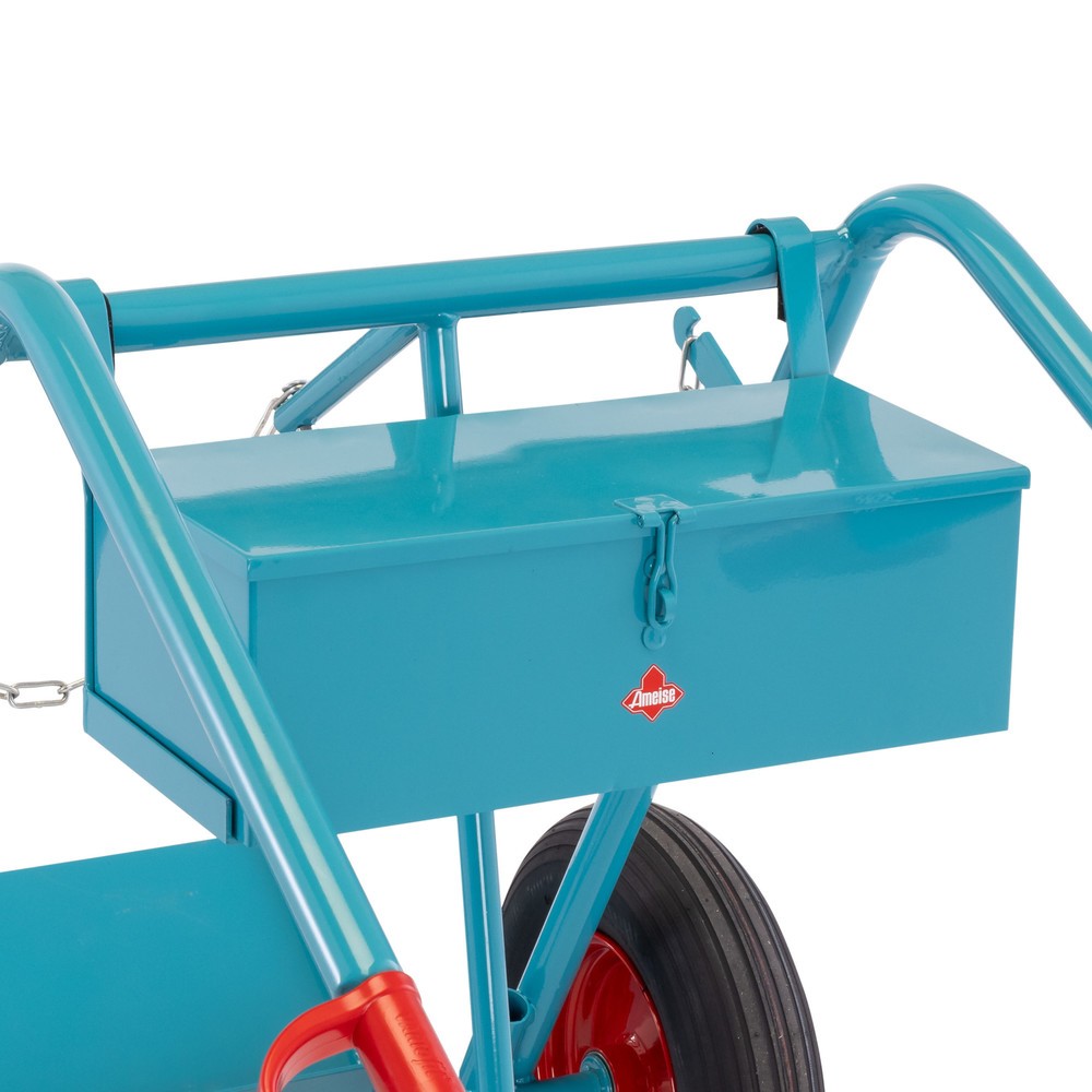 Illustration du produit: Caisse à outils pour diable pour bouteilles en acier Ameise® 2 bouteilles, vide, couvercle verrouillable, HxlxP 155 x 460 x 210 mm