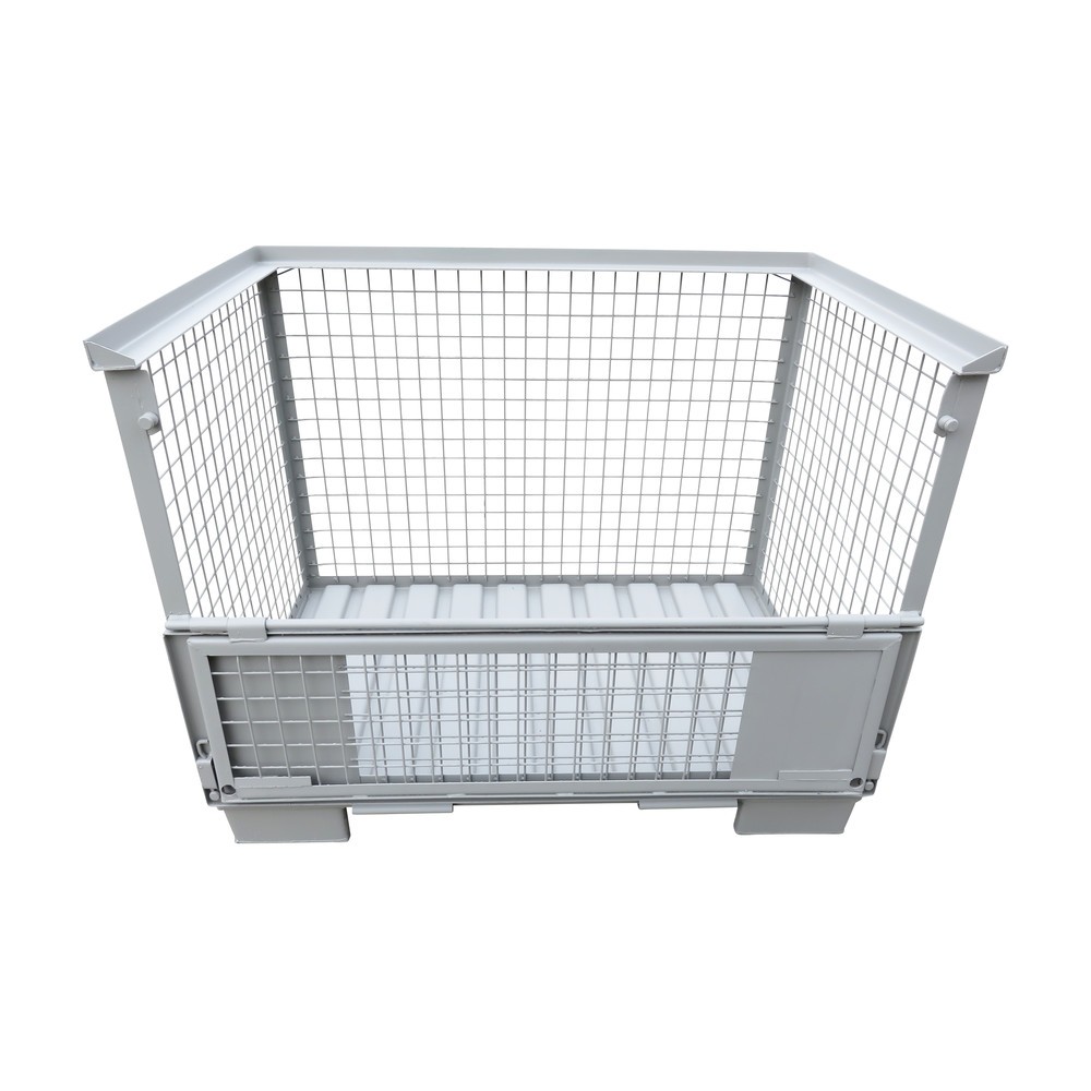 N° de l'image du produit 3 : Caisse à grille Euro, avec base en tôle d'acier, Mur longitudinale semi-pliable, hauteur utile 800 mm