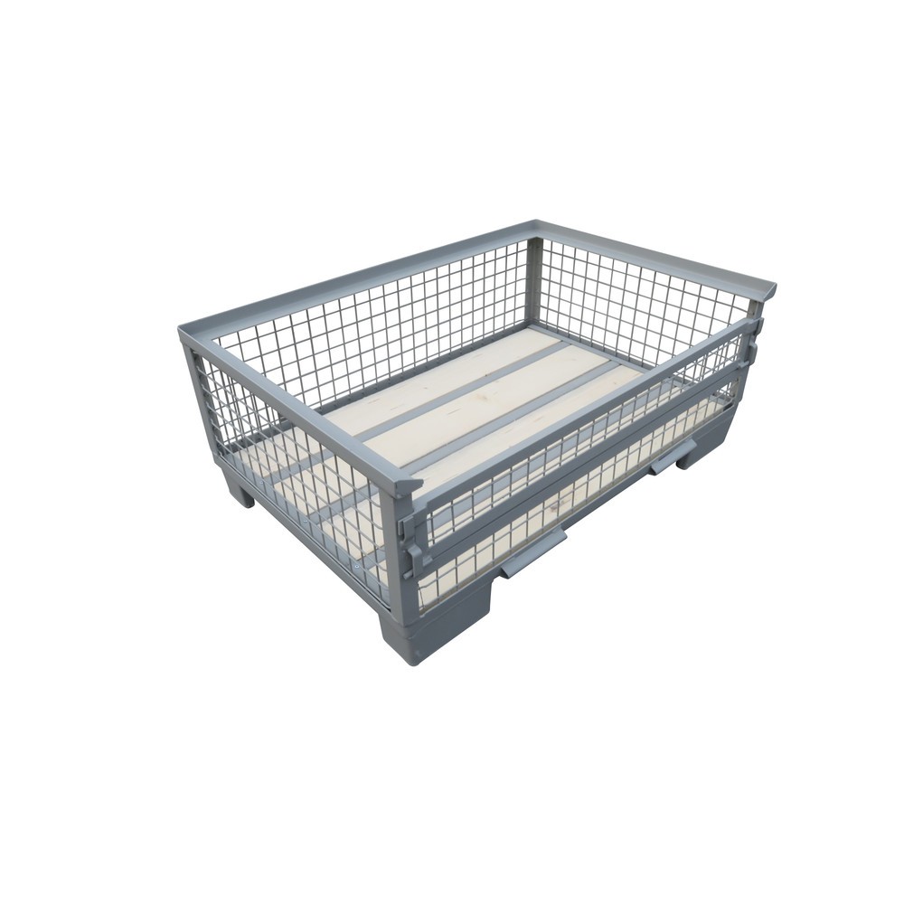 Illustration du produit: Caisse grillagée Europool, paroi longitudinale semi-rabattable, hauteur 500 mm