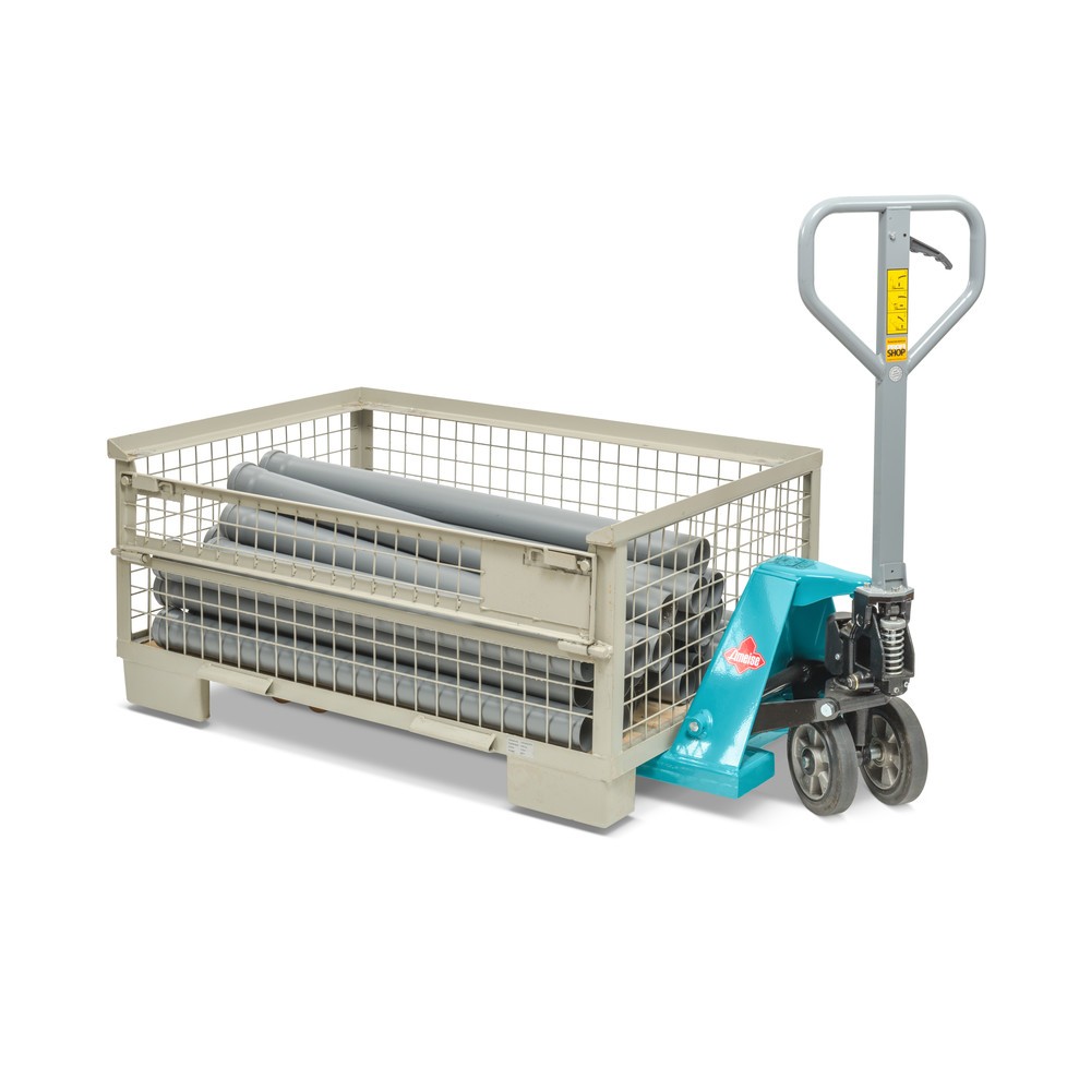 N° de l'image du produit 8 : Caisse grillagée industrielle, paroi longitudinale semi-rabattable, hauteur 570 mm