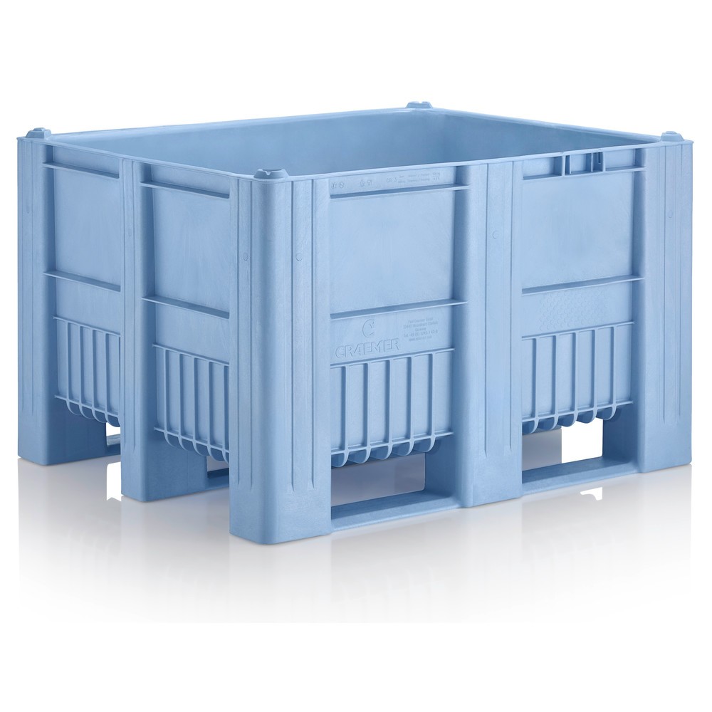 Illustration du produit: Caisse-palette CRAEMER, 1 200 x 1 000 x 760 mm, 3 patins, bleu