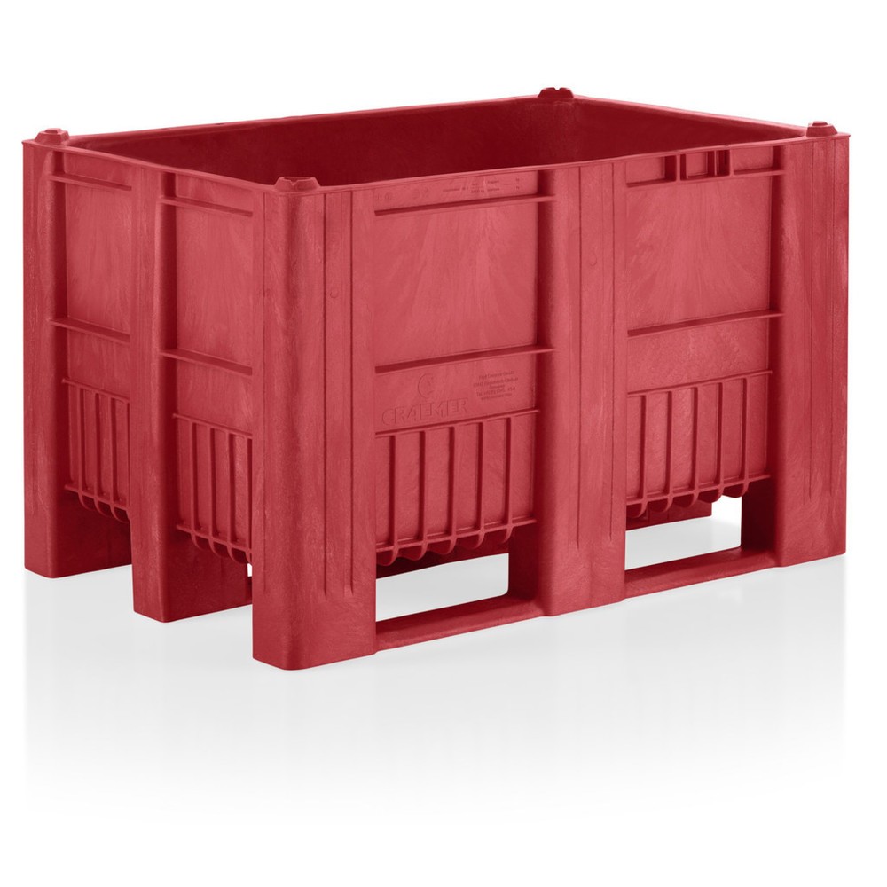 Illustration du produit: Caisse-palette CRAEMER, 1 200 x 800 x 760 mm, 3 patins, rouge