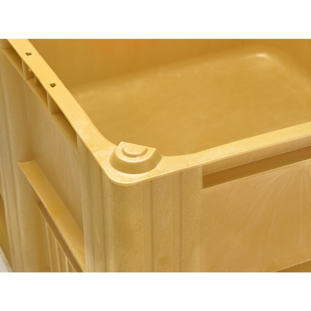 N° de l'image du produit 2 : Caisse-palette CRAEMER, 1 200 x 1 000 x 760 mm, 3 patins, jaune