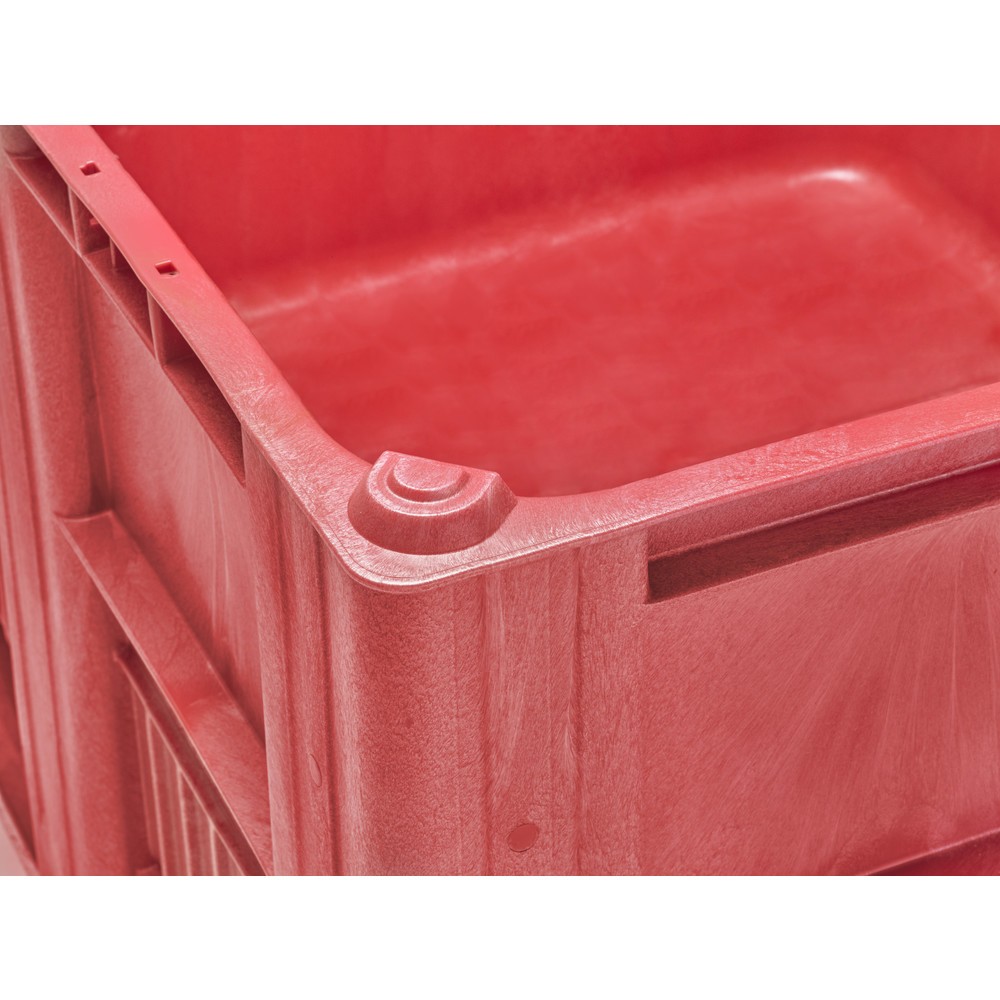 N° de l'image du produit 2 : Caisse-palette CRAEMER, 1 200 x 1 000 x 760 mm, 3 patins, rouge