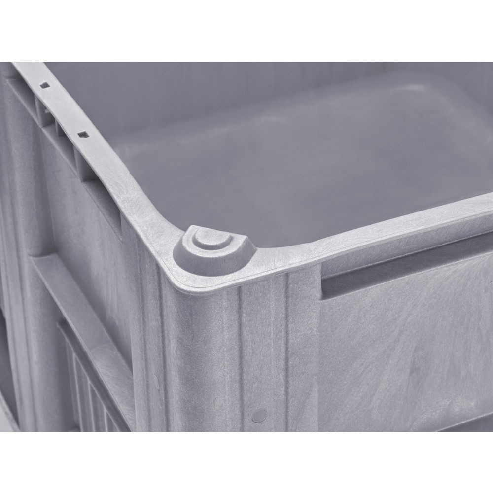 N° de l'image du produit 2 : Caisse-palette CRAEMER, 1 200 x 1 000 x 760 mm, 3 patins, gris