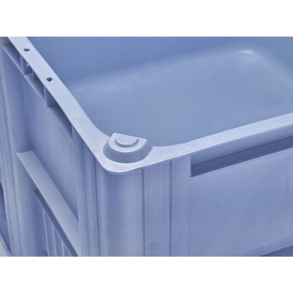 N° de l'image du produit 2 : Caisse-palette CRAEMER, 1 200 x 1 000 x 760 mm, 3 patins, bleu