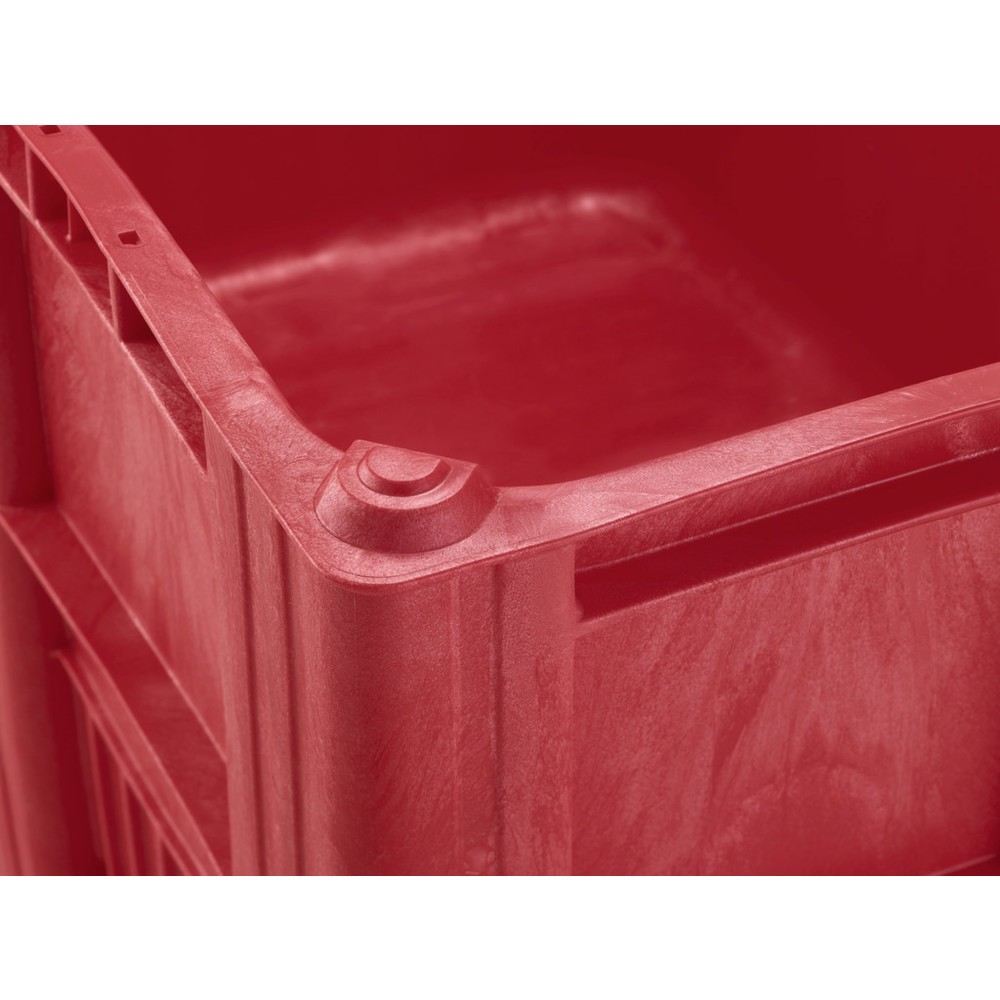 N° de l'image du produit 2 : Caisse-palette CRAEMER, 1 200 x 800 x 760 mm, 3 patins, rouge