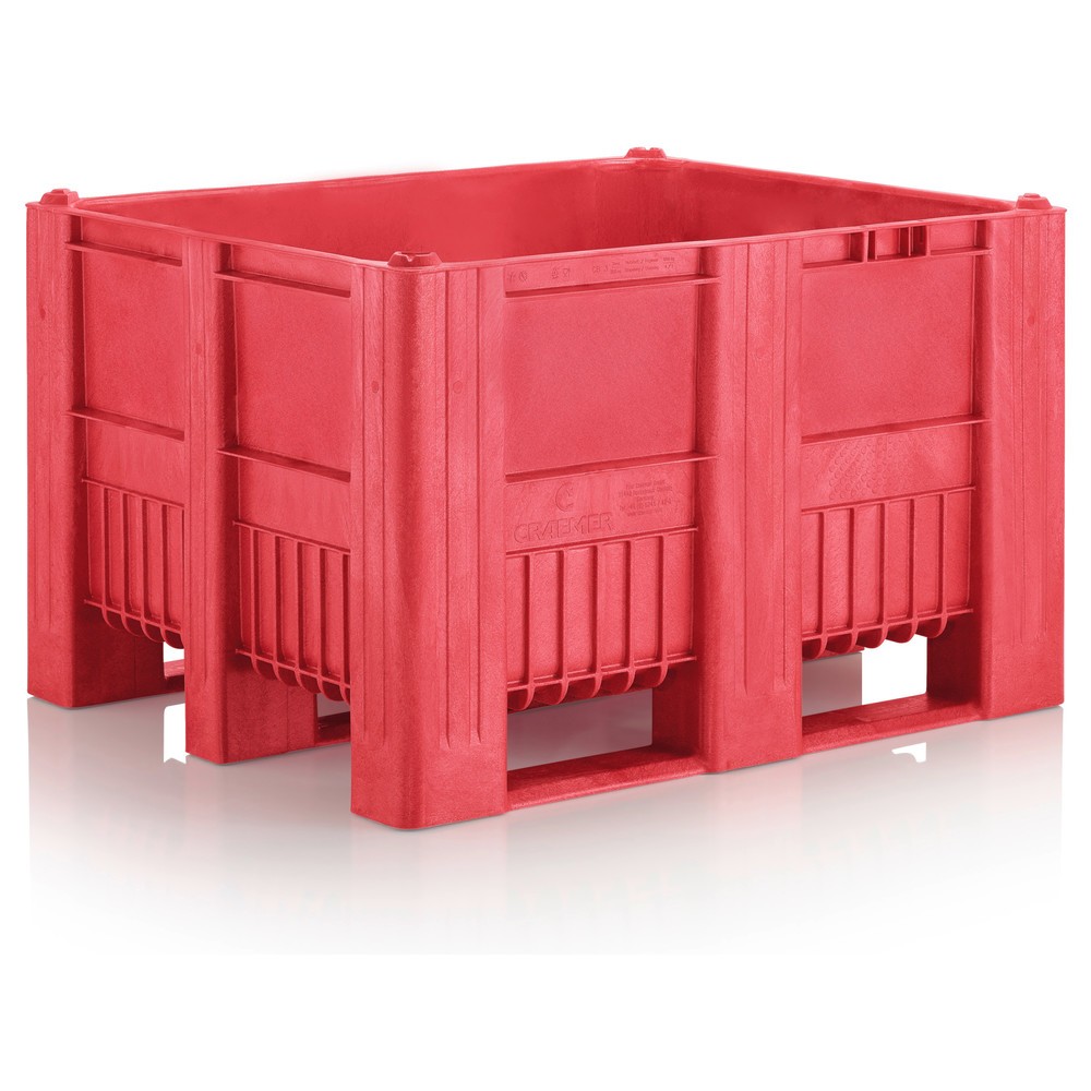 Illustration du produit: Caisse-palette CRAEMER, 1 200 x 1 000 x 760 mm, 3 patins, rouge