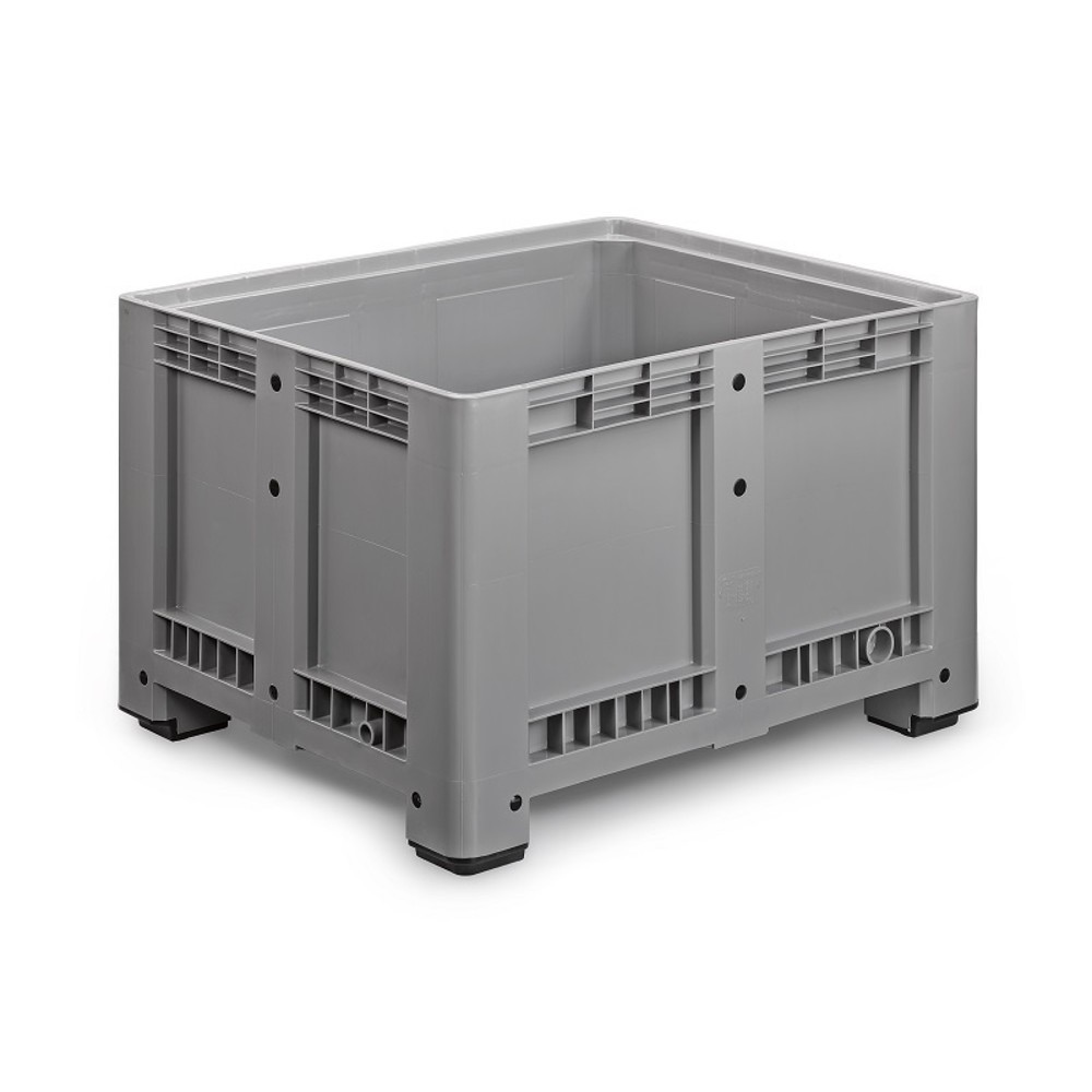 Illustration du produit: Caisse-palette L, grise, 1 200x1 000x760 mm, fermée, avec 4 pieds