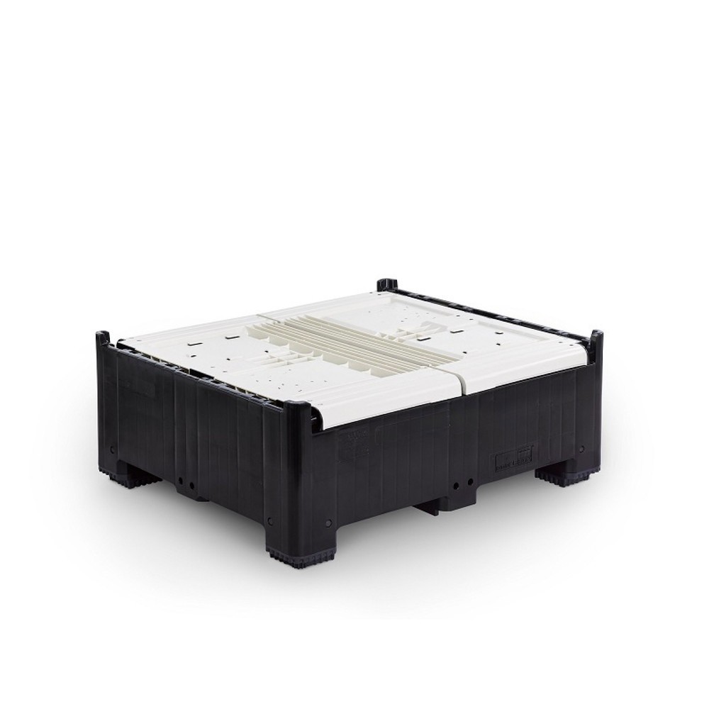 N° de l'image du produit 3 : Caisse-palette, pliable, fermée, 1 200x1 000x800 mm, avec 4 pieds