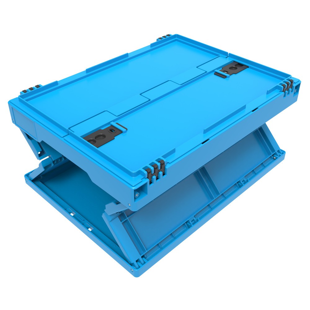 N° de l'image du produit 5 : Euronorm-Eurobox premium, avec couvercle à charnières, 21 litres, bleu