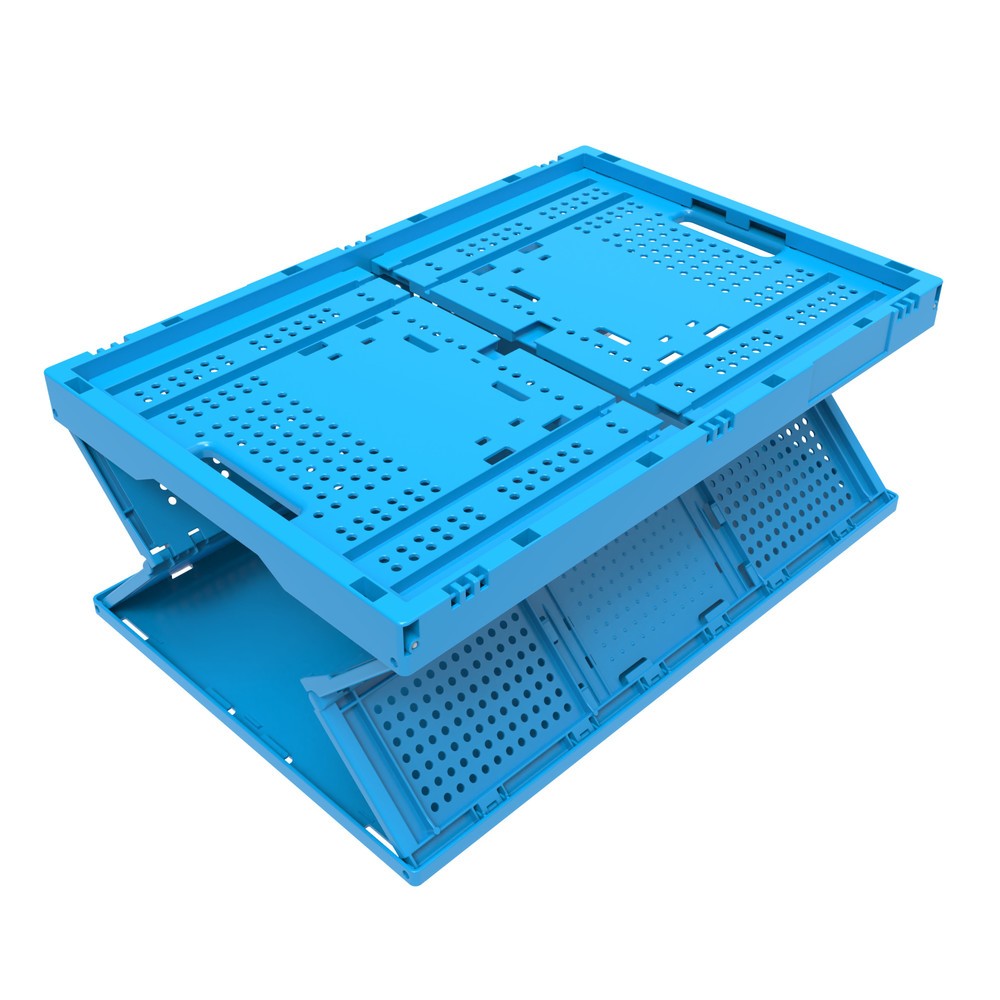 N° de l'image du produit 2 : Euronorm-Eurobox premium, avec parois latérales perforées, bleu
