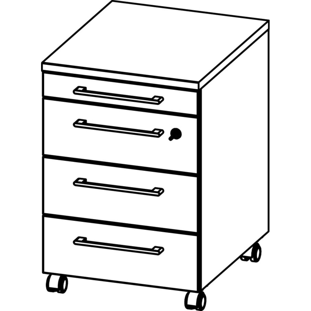 N° de l'image du produit 8 : Caisson à roulettes AGENDA, 4 tiroirs, gris clair