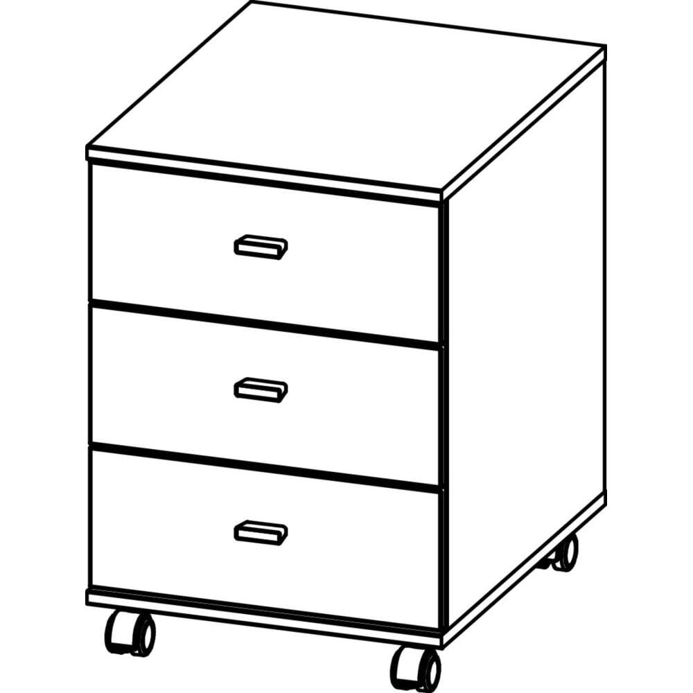 N° de l'image du produit 6 : Caisson à roulettes ALTINO, 3 tiroirs, blanc/imitation chêne de Navarre