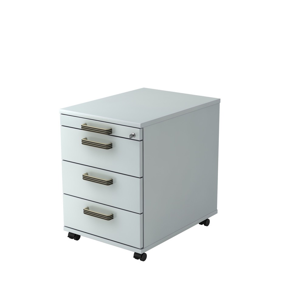 Illustration du produit: Caisson à roulettes Hammerbacher 58 cm, 3 tiroirs, serrure SG gris