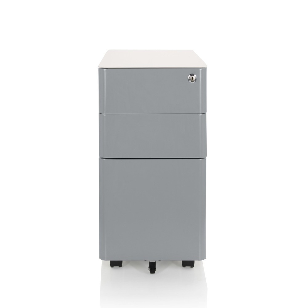 Illustration du produit: Caisson à roulettes hjh OFFICE COLOR I métal, blanc / gris