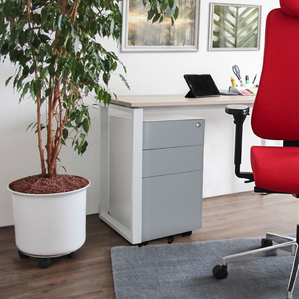 N° de l'image du produit 6 : Caisson à roulettes hjh OFFICE COLOR I métal, blanc / gris