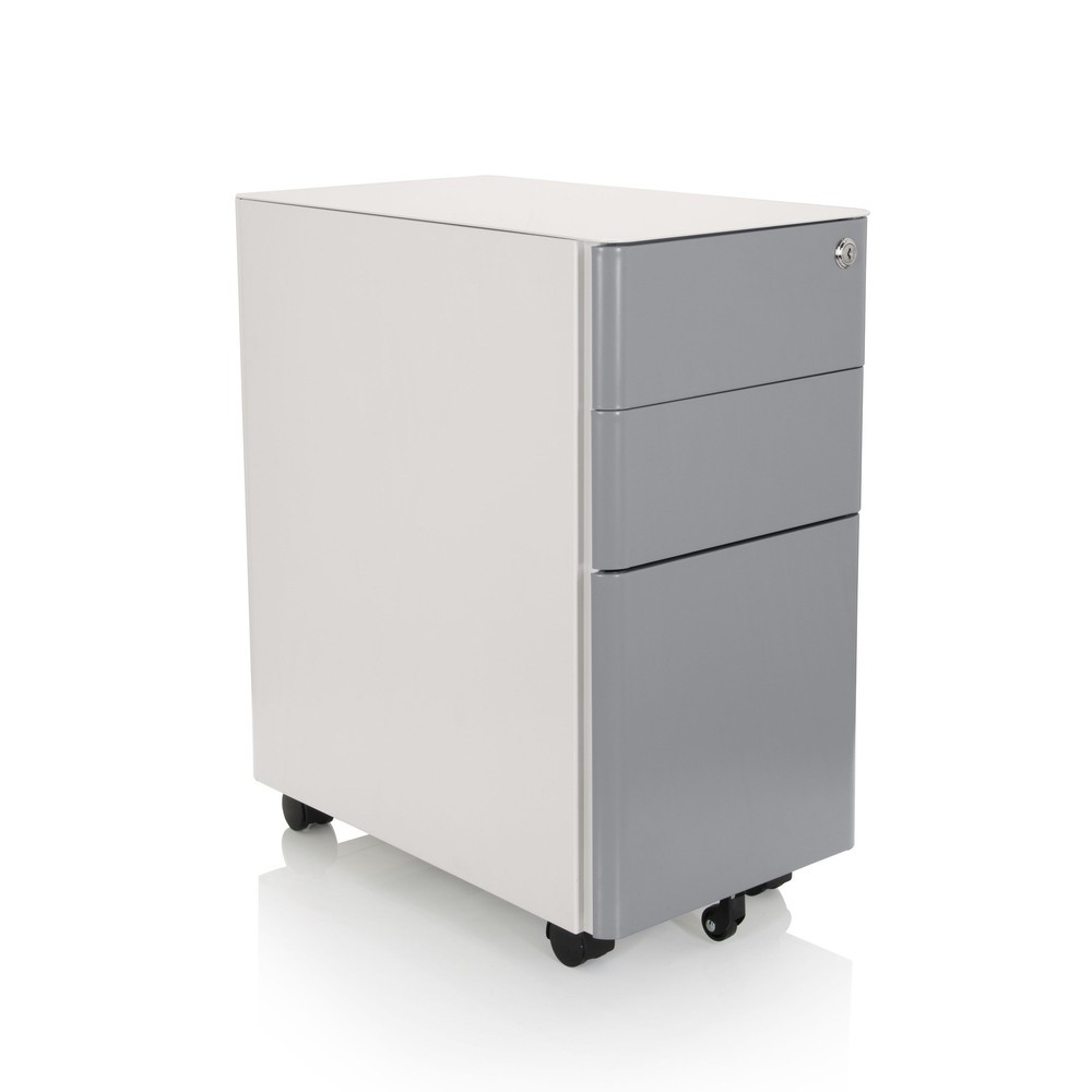 N° de l'image du produit 7 : Caisson à roulettes hjh OFFICE COLOR I métal, blanc / gris