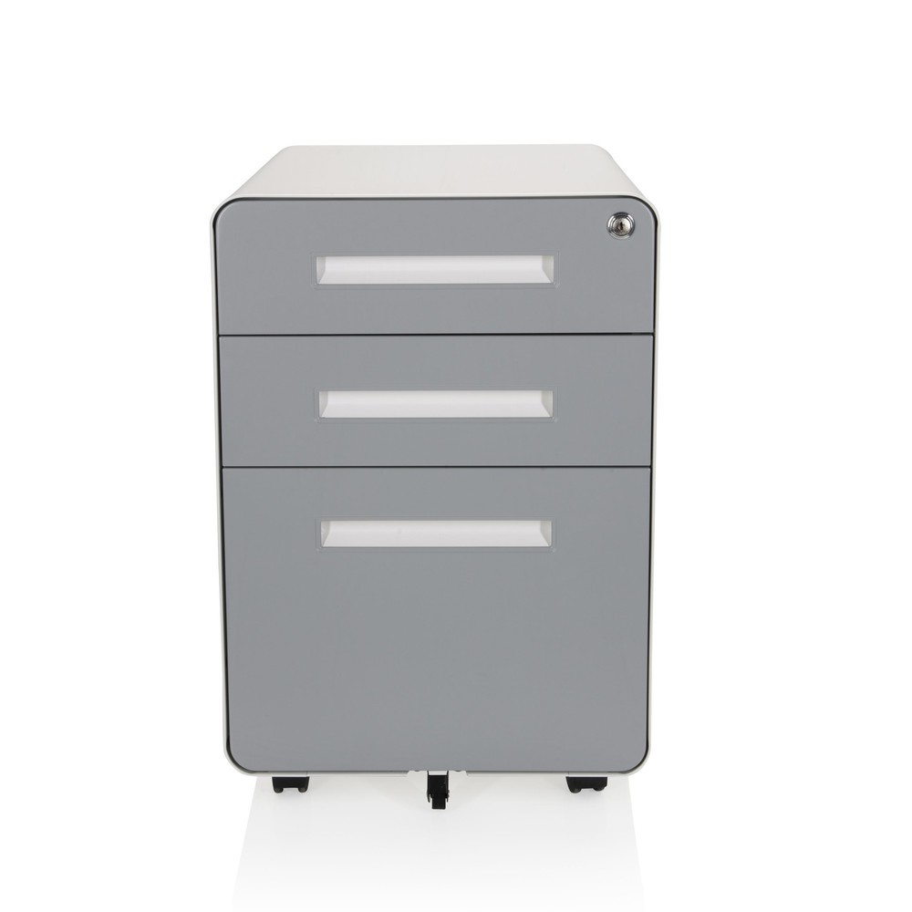 Illustration du produit: Caisson à roulettes hjh OFFICE COLOR PLUS I métal, blanc / gris