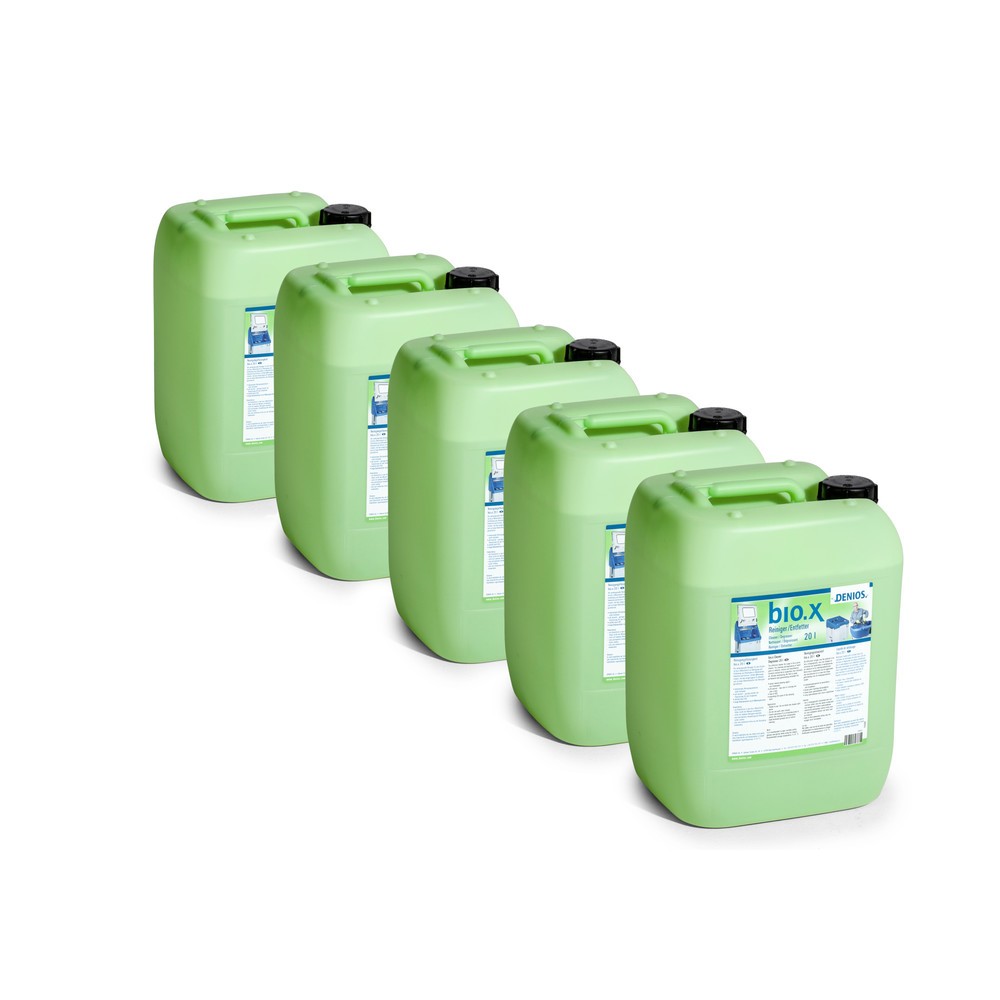 Imagen del producto: detergente bio.x, primer kit de llenado, bidón de 5 x 20 litros