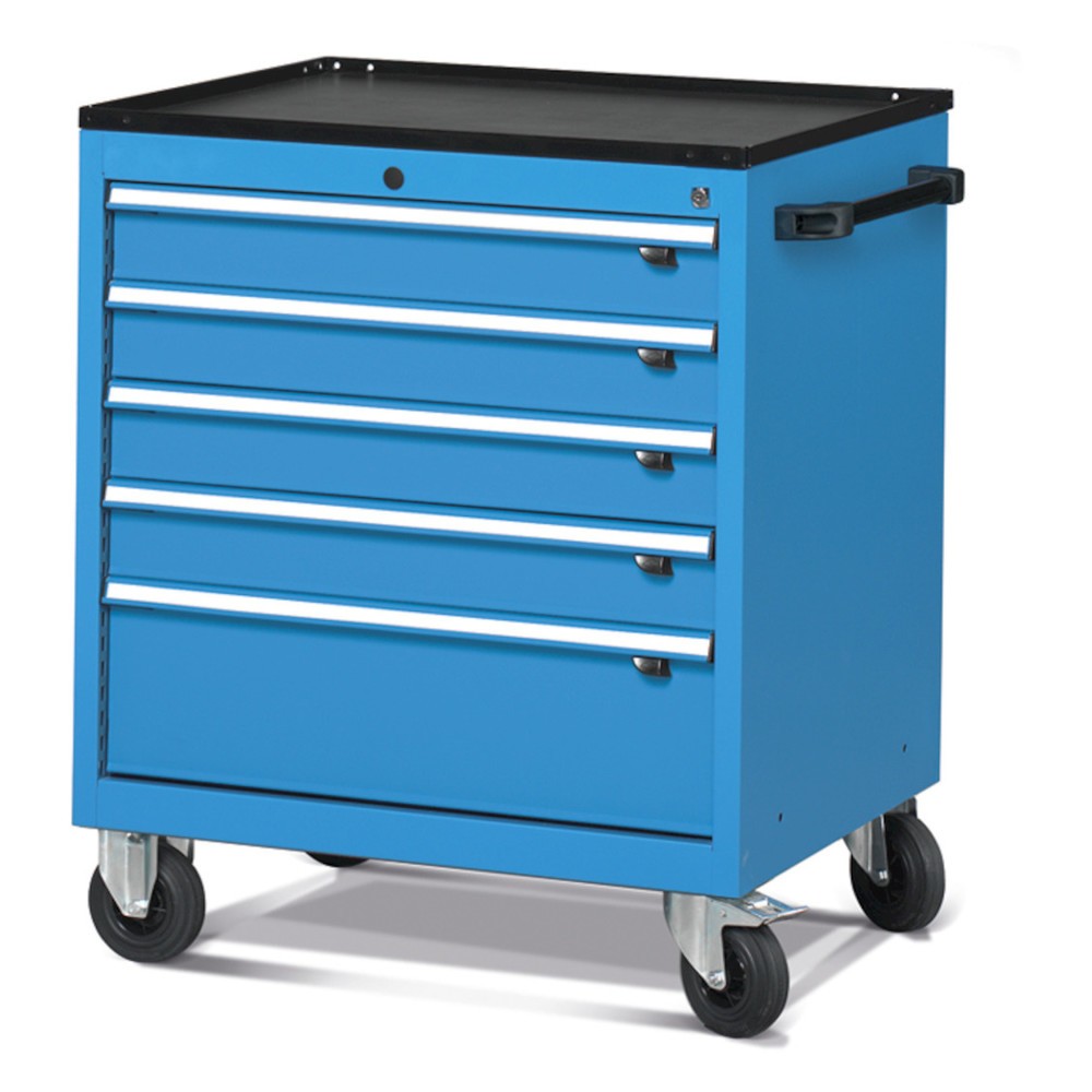 Número de imagen del producto 1: Cajonera con ruedas Fami FLEXA, 5 cajones, 853 x 794 x 600 mm (alto x ancho x fondo), azul claro