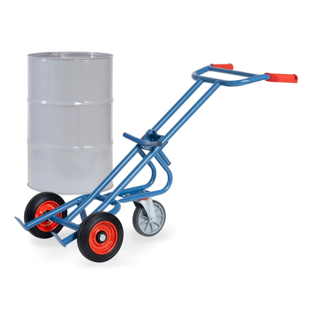 Imagen del producto: Ffetra® Barril Camión, Capacidad de carga 300 kg, con rodillo de apoyo, bandajes de goma maciza