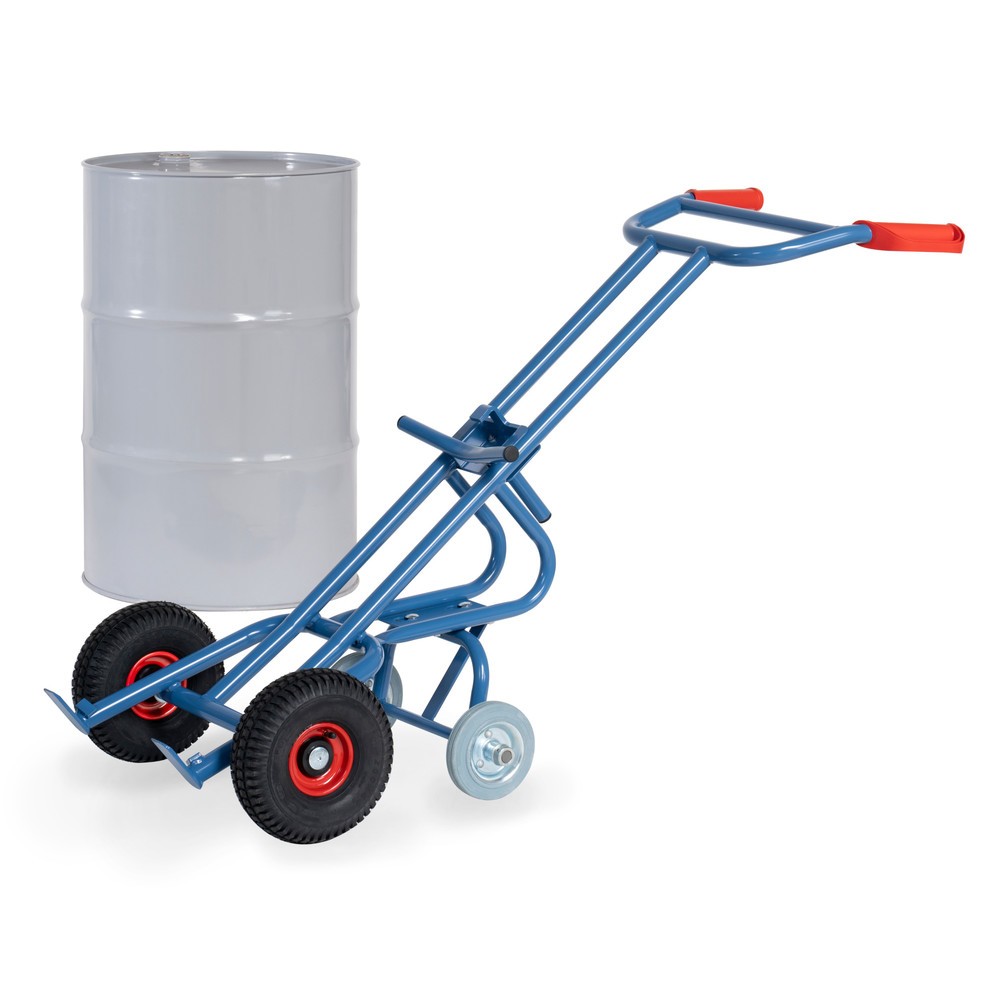 Número de imagen del producto 3: Ffetra® Carro de barril, capacidad de carga 300 kg, con 2 ruedas de apoyo, neumáticos de aire