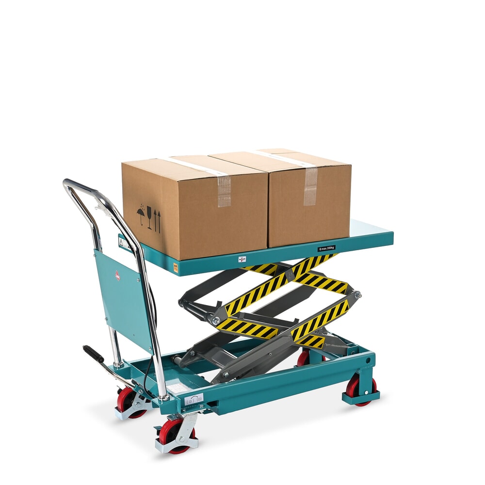 Immagine del prodotto n. 5: Carrello a doppio pantografo con piano elevatore Ameise®, portata 350 kg, piattaforma da 910 x 500 mm