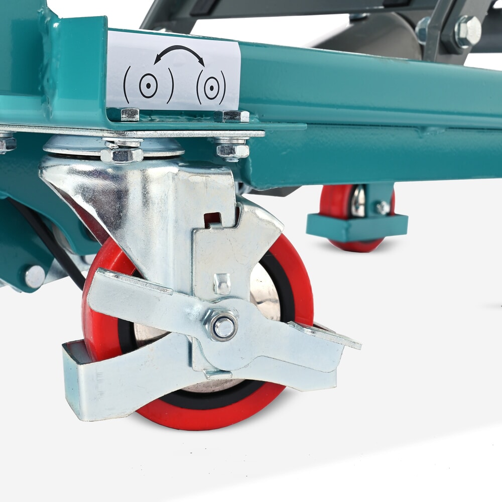 Immagine del prodotto n. 9: Carrello a pantografo con piano elevatore Ameise®, staffa pieghevole, portata 150 kg, piattaforma da 700 x 450 mm