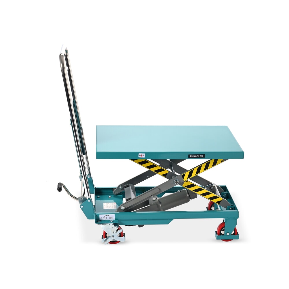 Immagine del prodotto n. 4: Carrello a pantografo con piano elevatore Ameise®, staffa pieghevole, portata 150 kg, piattaforma da 700 x 450 mm
