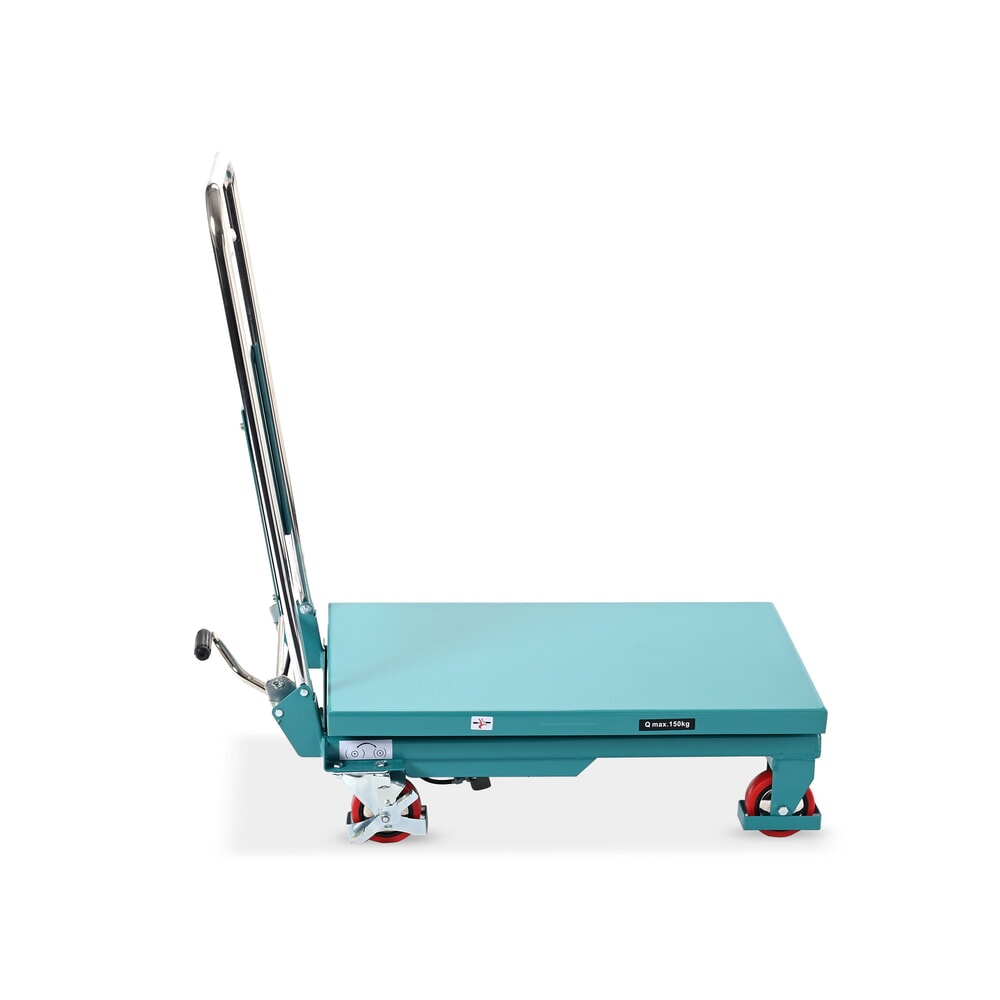 Immagine del prodotto n. 7: Carrello a pantografo con piano elevatore Ameise®, staffa pieghevole, portata 150 kg, piattaforma da 700 x 450 mm