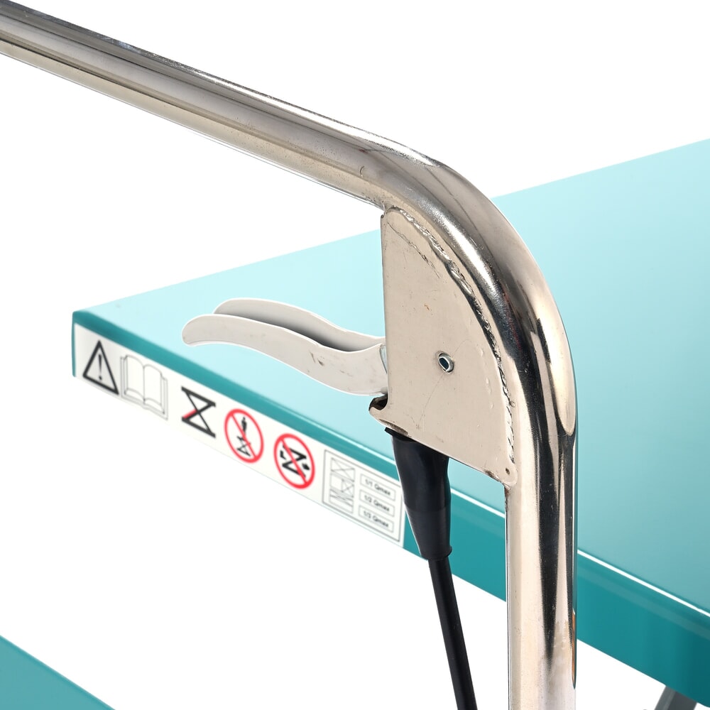 Immagine del prodotto n. 13: Carrello a pantografo con piano elevatore Ameise®, staffa pieghevole, portata 150 kg, piattaforma da 700 x 450 mm