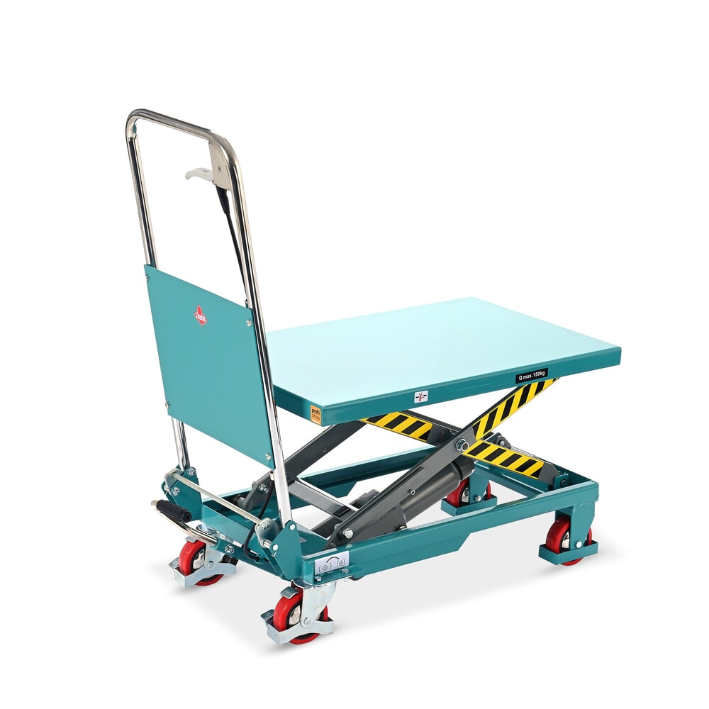 Immagine del prodotto n. 15: Carrello a pantografo con piano elevatore Ameise®, staffa pieghevole, portata 150 kg, piattaforma da 700 x 450 mm