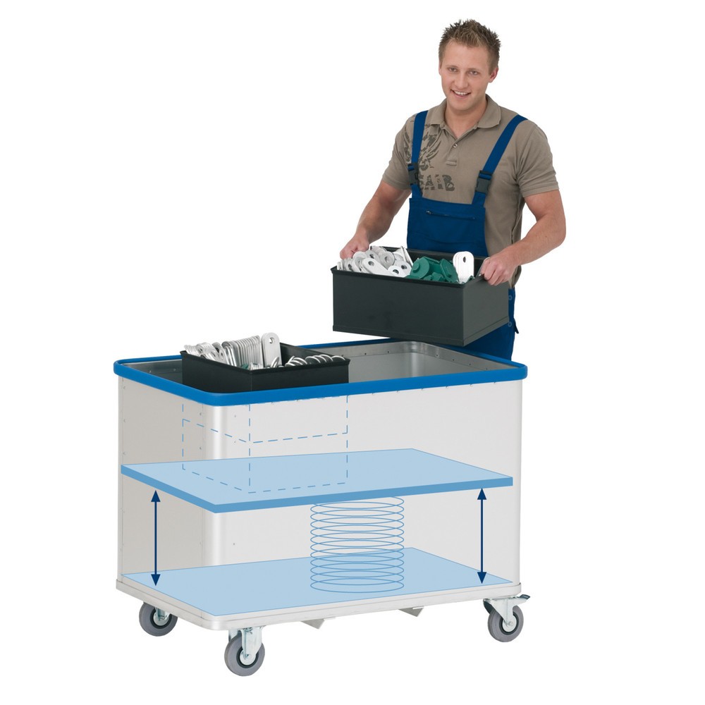 Immagine del prodotto: Carrello con fondo molleggiato in alluminio, volume 380 litri