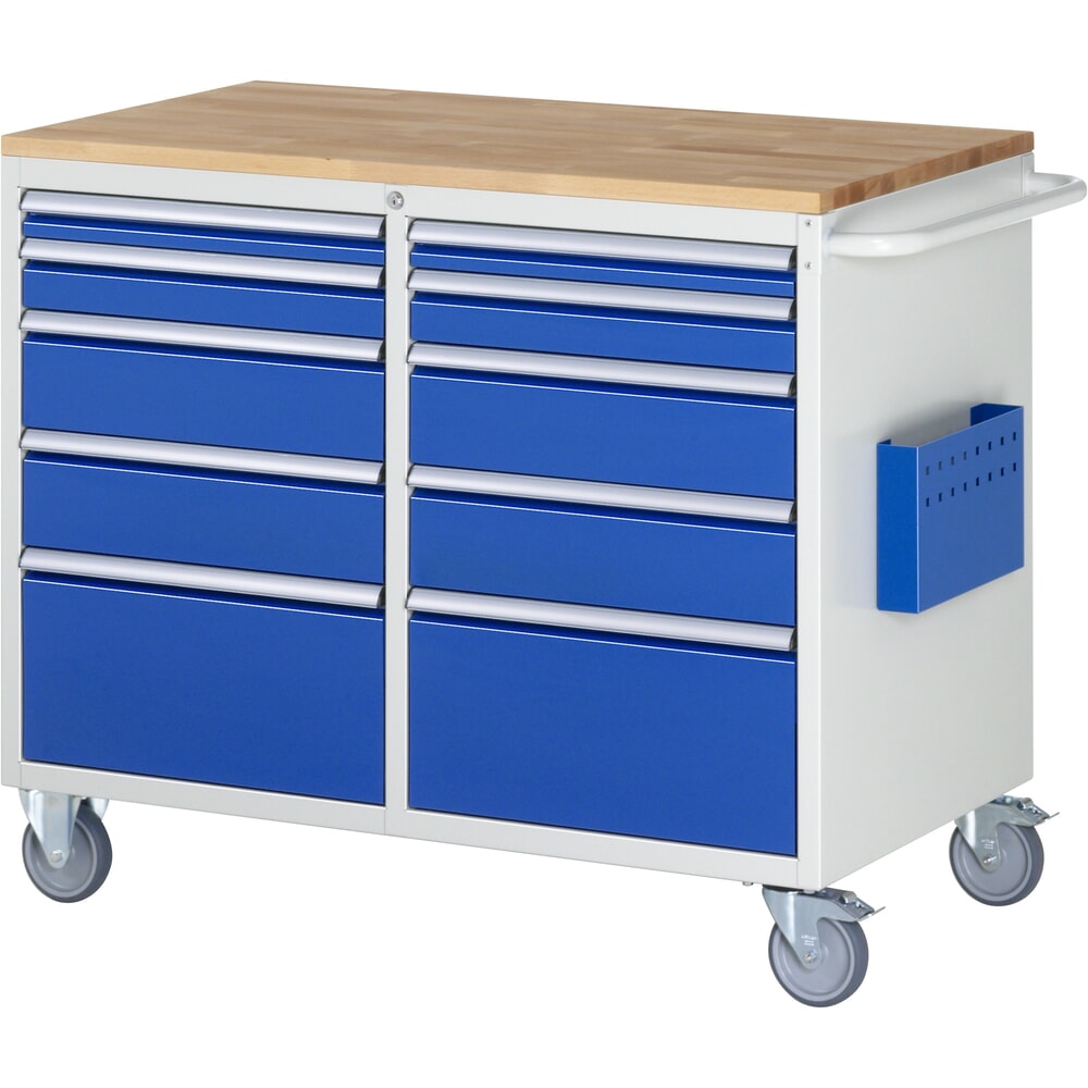 Immagine del prodotto: RAU Carrello da officina Serie 7000, HxLxP 975 x 1.145 x 650 mm, con 10 cassetti misura L, 5x a sinistra, 5x a destra, piano di lavoro in faggio massiccio