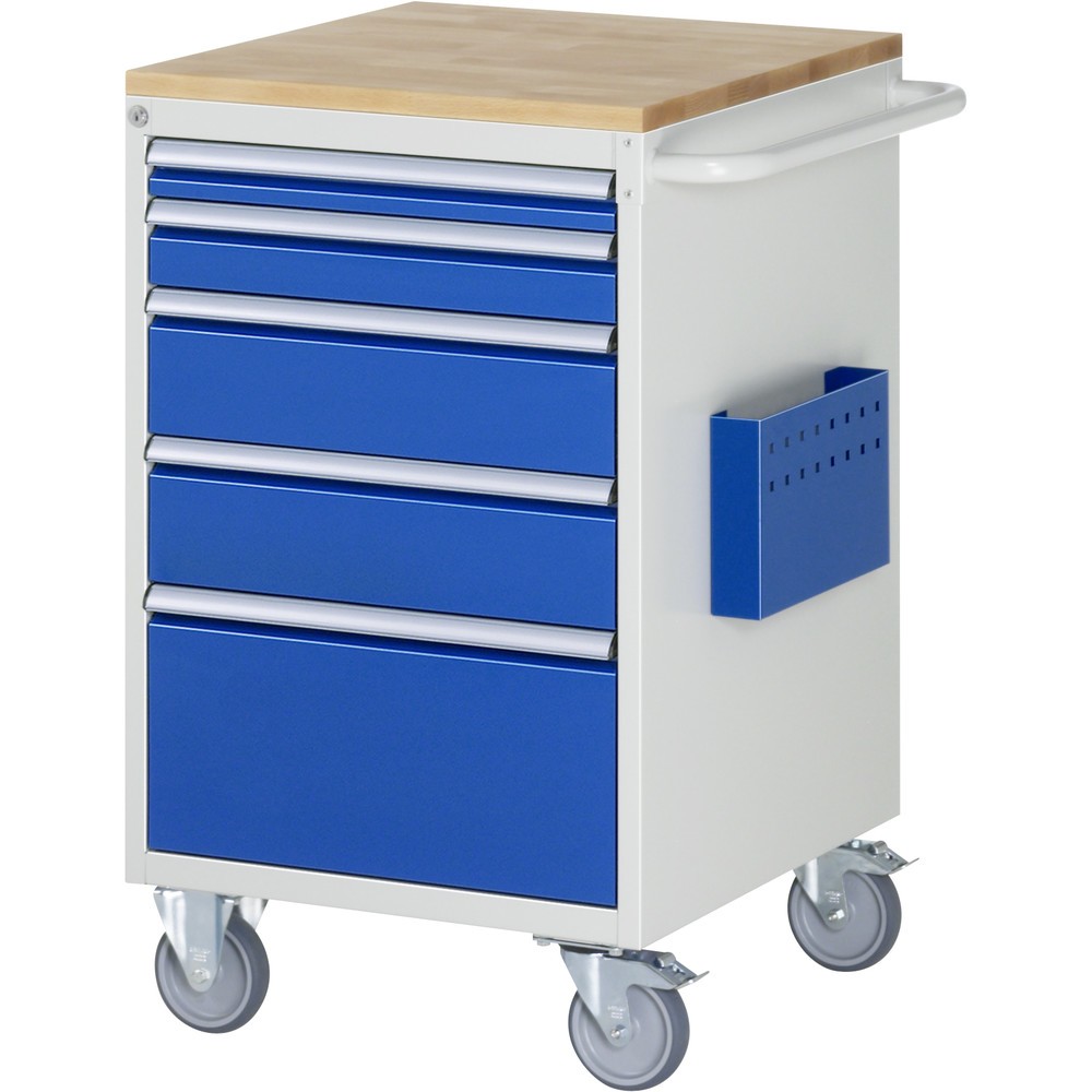 Immagine del prodotto: RAU Carrello da officina Serie 7000, HxLxP 975 x 580 x 650 mm, con 5 cassetti misura L, piano di lavoro in faggio massiccio