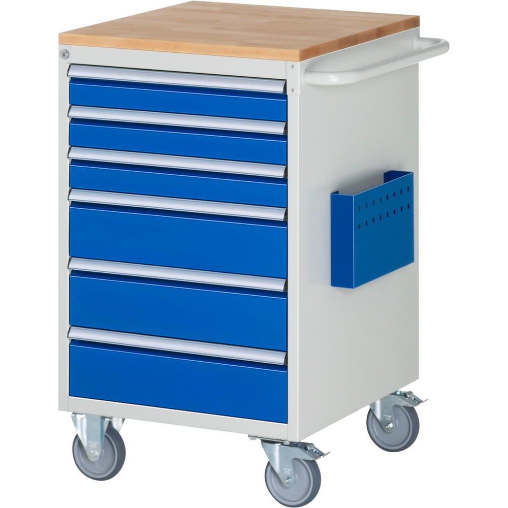 Immagine del prodotto: RAU Carrello da officina Serie 7000, HxLxP 975 x 580 x 650 mm, con 6 cassetti misura L, piano di lavoro in faggio massiccio