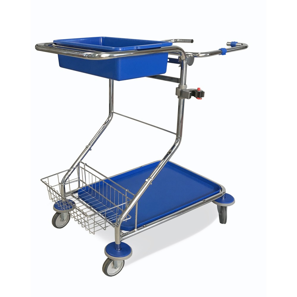Immagine del prodotto: Carrello di servizio Chrom II litri, 1 cestino per utensili, supporto per manici, telaio di supporto per sacchetto dei rifiuti da 120 litri, vaschetta di raccolta