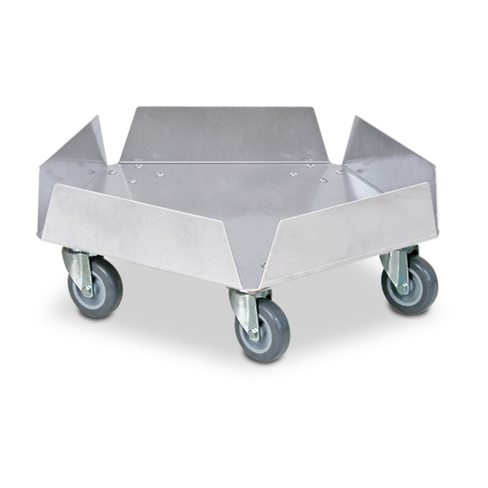 Immagine del prodotto: Carrello per trasporto per bidoni rotondi fino a 100 litri, portata 250 kg, alluminio