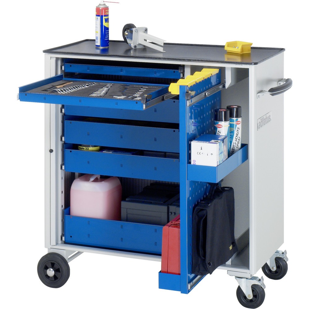 Immagine del prodotto: Carrello portautensili RAU serie adlatus, AxLxP 1.080 x 1.025 x 520 mm, 6 cassetti 2 x 40, 3 x 105, 1 x 130 mm, piano di lavoro in metallo