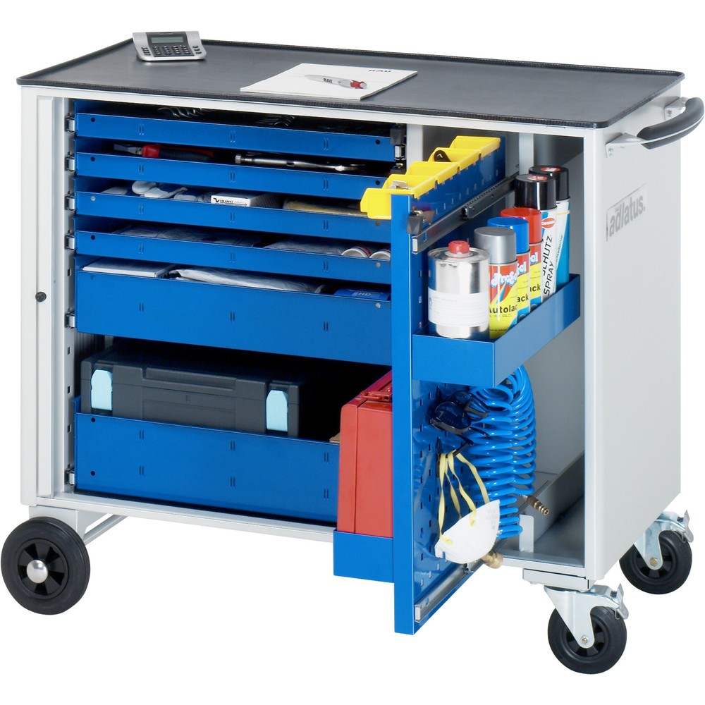 Immagine del prodotto: Carrello portautensili RAU serie adlatus, AxLxP 890 x 1.025 x 520 mm, 6 cassetti 4 x 40, 1 x 105, 1 x 130 mm, piano di lavoro in metallo