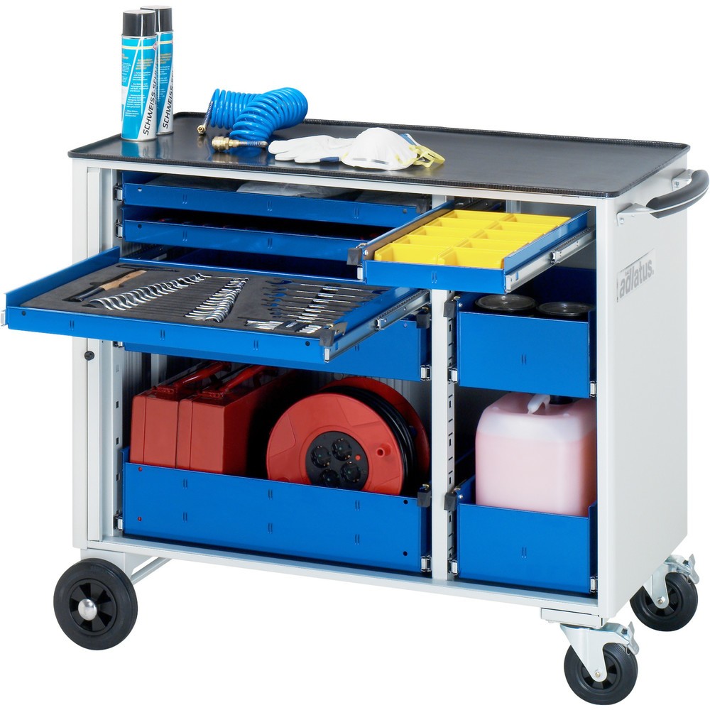 Immagine del prodotto: Carrello portautensili RAU serie adlatus, AxLxP 890 x 1.025 x 520 mm, 8 cassetti 3 x 40, 1 x 105, 1 x 130 mm, piano di lavoro in metallo