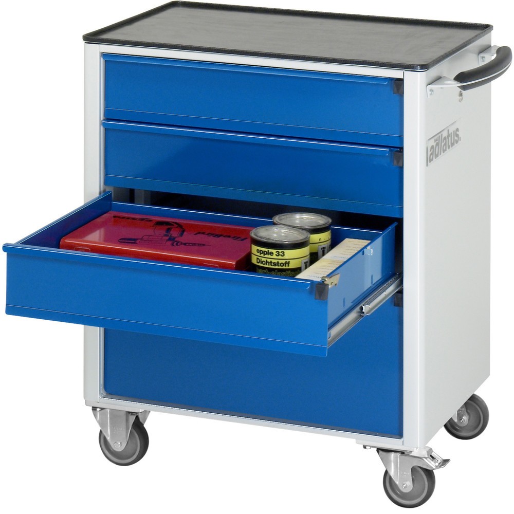 Immagine del prodotto: Carrello portautensili RAU serie adlatus 700, AxLxP 860 x 700 x 510 mm, 4 cassetti 3 x 130, 1 x 260 mm, piano di lavoro in metallo