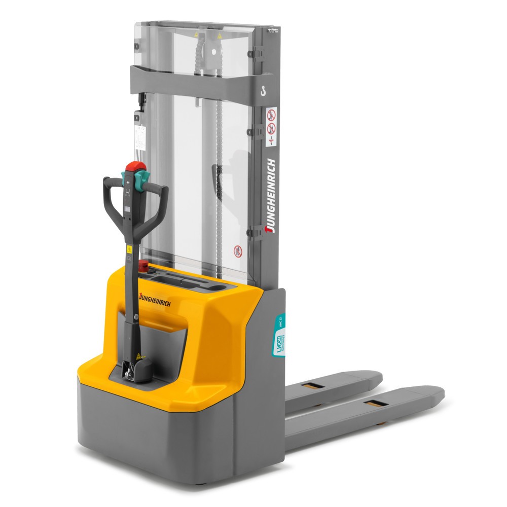 Imagen del producto: Apilador elevadora eléctrica Jungheinrich AMC 12, mástil de elevación telescópico doble, altura de elevación 2.600 mm, capacidad de carga 1.200 kg