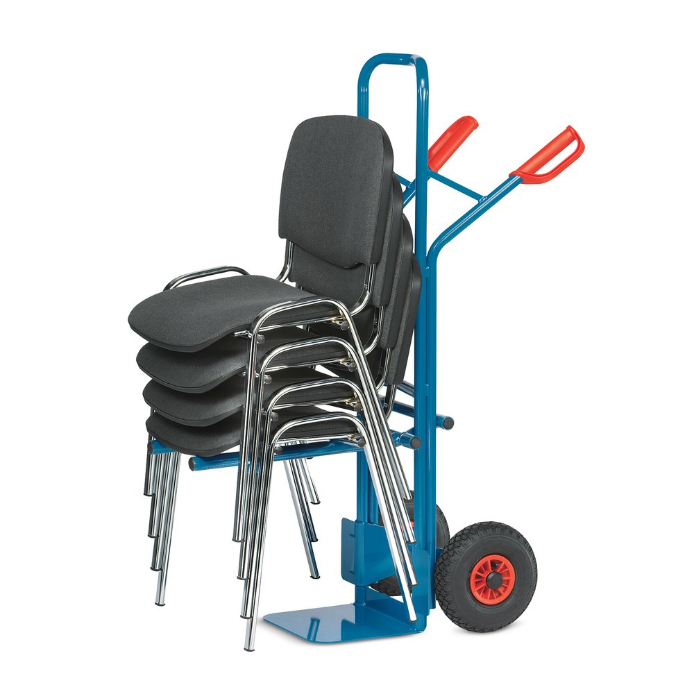 Número de imagen del producto 6: fetra® Carro para silla de acero, capacidad de carga 300 kg, pala a 320 An x F 250 mm, neumáticos de aire