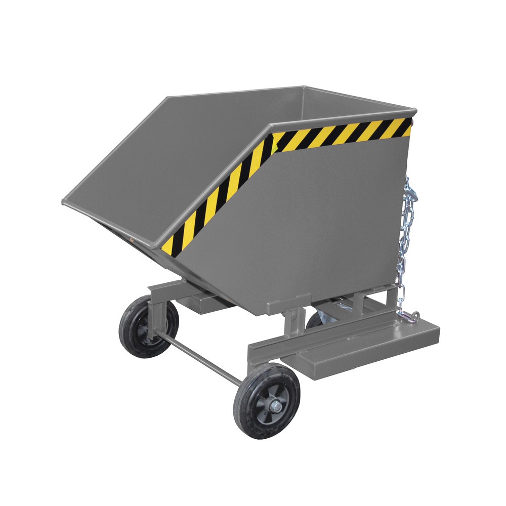 Número de imagen del producto 4: Bauer® Carro con caja abatible, con chasis + huecos para horquillas, volumen 0,25 m³, RAL 5012 azul luminoso
